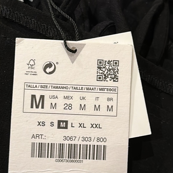 NWT Zara LINEN BLEND DRESS M Black | 3067/303 - Picture 12 of 13